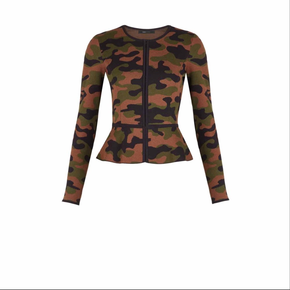 🛍SOLD🛍 BCBG Maxazaria Camo Peplum Sweater